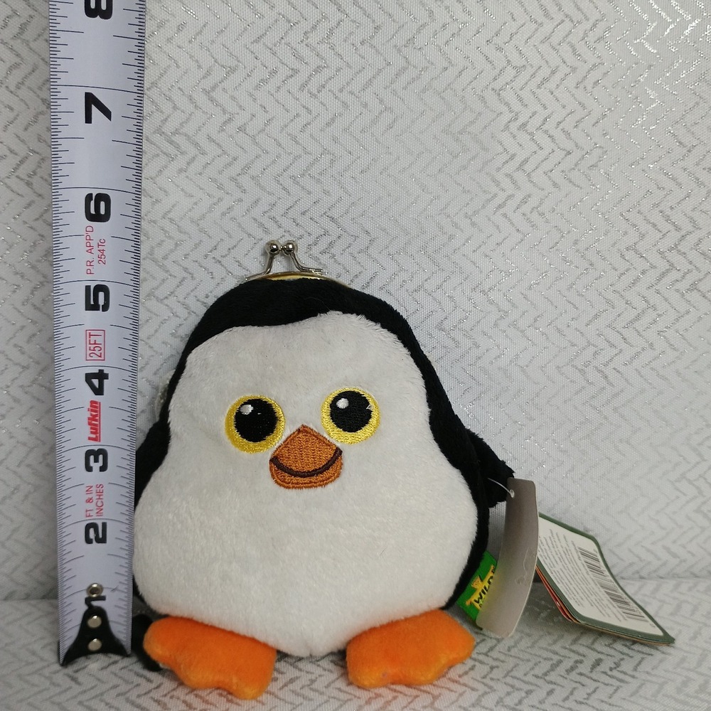 Wild Republic Penguin Plush Clasp Coin Purse 6"Wallet Breakaway Strap Kids - Picture 5 of 9